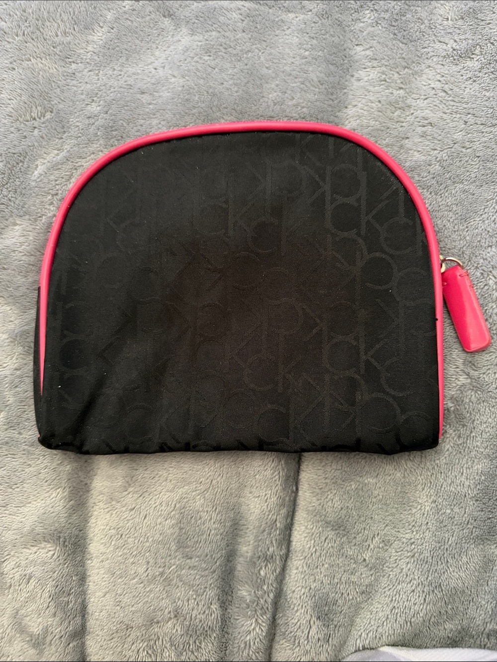 Calvin Klein Black Makeup Bag with Pink Trim